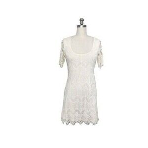 Needle & Pin White Crochet Dress Size Small